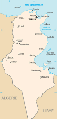 Carte de la Tunisie